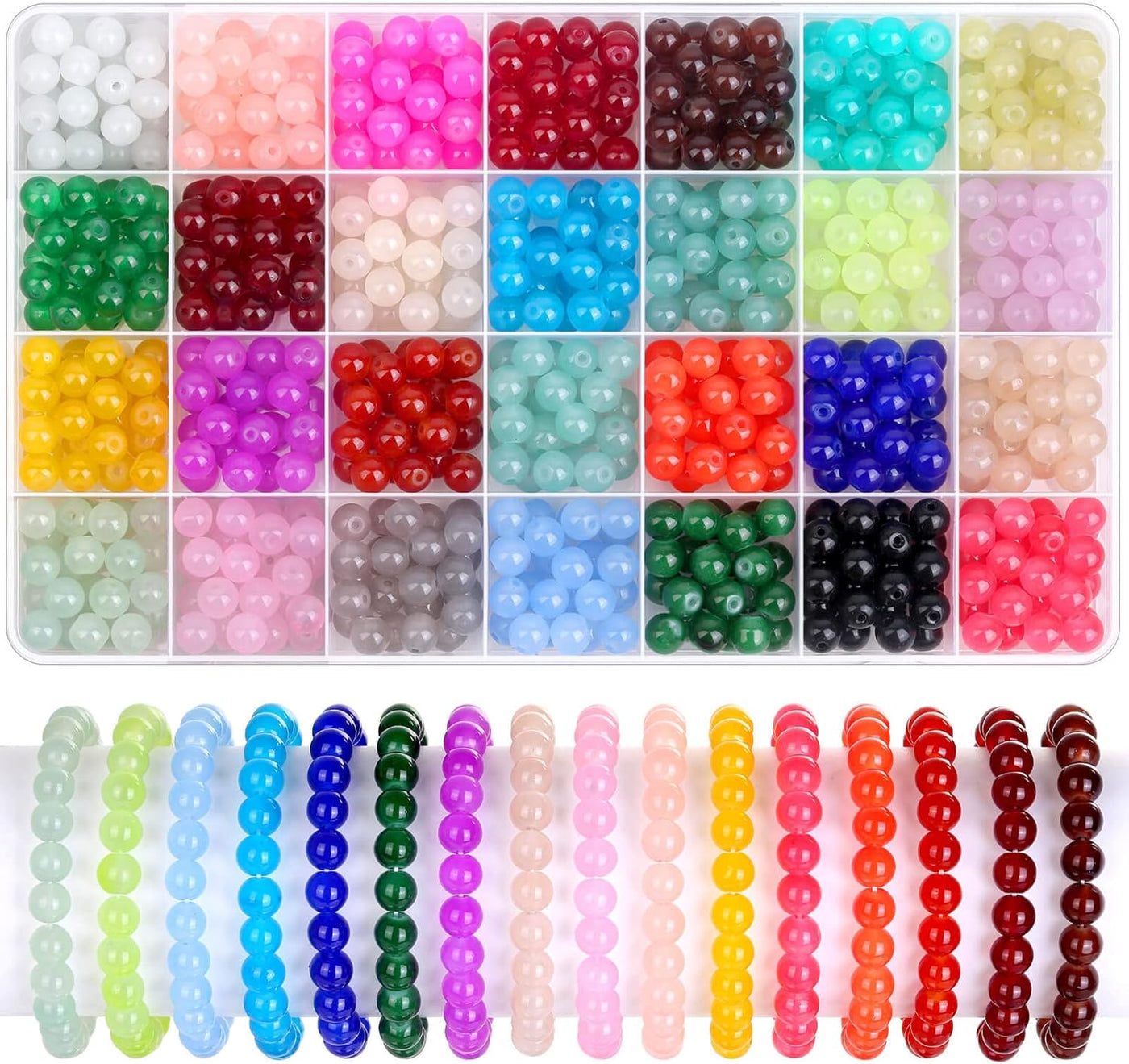 250 Glass Bead Collection: 10 Colors for Bracelet Making