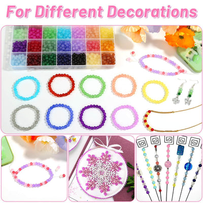 250 Glass Bead Collection: 10 Colors for Bracelet Making