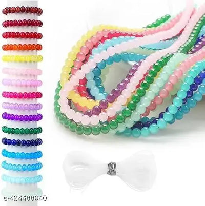 250 Glass Bead Collection: 10 Colors for Bracelet Making